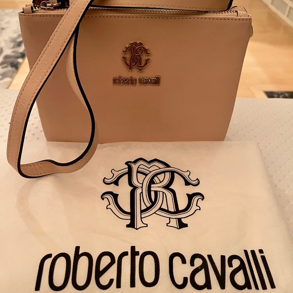 Roberto Cavalli leather crossbody bag